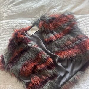 Ramy Brook Multicolor Faux Fur Bolero